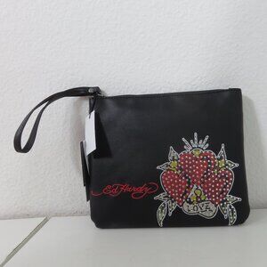 (#U-2) Ed Hardy Sparkling Heart Wristlet Bag